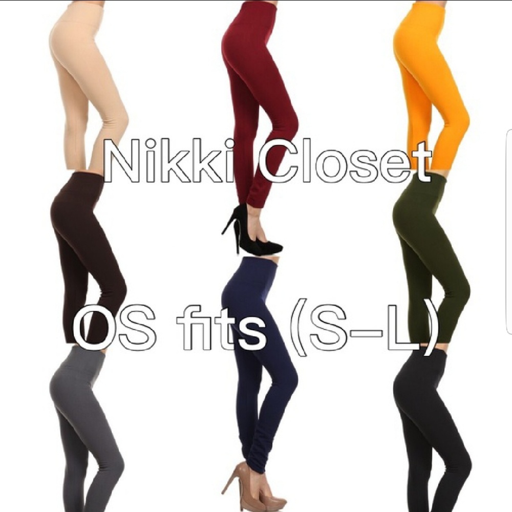 High Waisted Fleece Lined Leggings OS - Picture 3 of 3